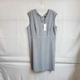 Ann Taylor Gray Pin Stripe Sleeveless Shift Dress WM Size 16P NWT