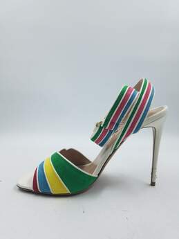 Valentino White/Multi Ankle Strap Sandals Women's Sz 8 alternative image
