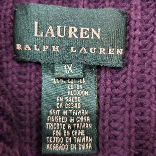 Ralph Lauren Men Purple Knit Sweater 1X image number 3
