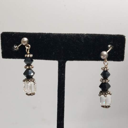Sterling Silver Crystal 16in Necklace + Earring Set Bundle 2 pcs 29.6g image number 3
