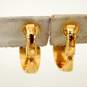 VNTG Crown Trifari Gold Tone Clip-On Hoop Earrings 5.5g image number 4
