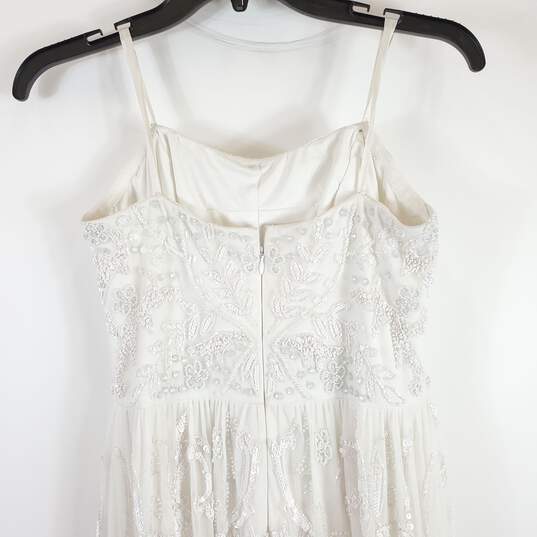 Adrianna Papell Women White Beaded Dress Sz 6 NWT image number 6