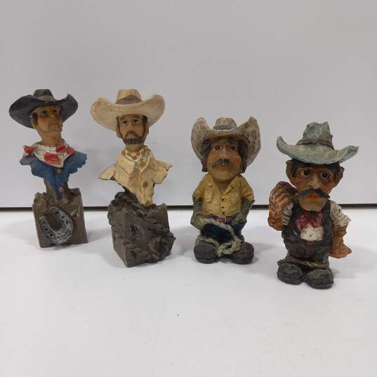 Lot Of 12 Unbranded Western Resin Figurines (11 Cowboys & 1 Native American Woman Holding Baby) image number 4