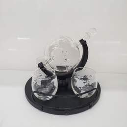 Kemstood Whiskey Globe Decanter w/ Glass alternative image
