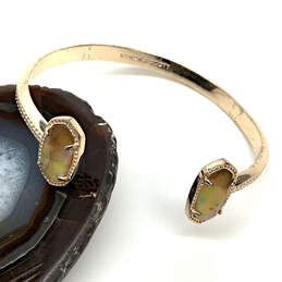 Designer Kendra Scott Gold-Tone Crystal Cut Stone Cuff Bracelet W/ Dustbag
