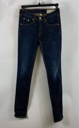 NWT Rag & Bone Womens Blue Denim Low Rise Dark Wash Skinny Jeans Size 24