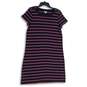 Talbots Womens Navy Blue Pink Striped Round Neck Pullover T-Shirt Dress Size M image number 1