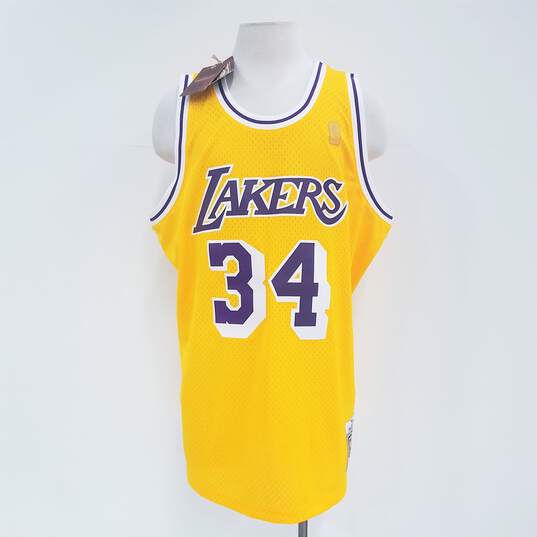Mitchell & Ness Hardwood Classics Shaquille O'Neal L.A. Lakers Gold Jersey Sz. 2XL (NWT) image number 1