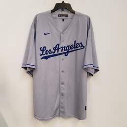 Nike Mens Gray Los Angeles Dodgers Button Front MLB Baseball Jersey Sz 3XL