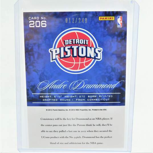 2012-13 Andre Drummond Prestige Rookie Bonus Shots Gold /249 Detroit Pistons image number 3