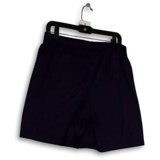 Womens Blue Regular Fit Flat Front Stretch Elastic Waist Sweat Shorts Sz L image number 2