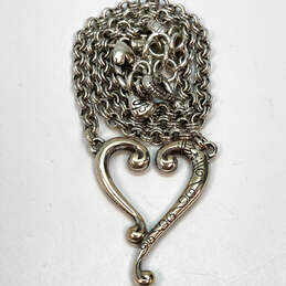 Designer Brighton Silver-Tone Link Chain Heart Curved Pendant Necklace alternative image