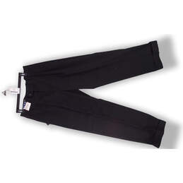NWT Mens Black Slash Pocket Zip Pleated Straight Leg Pants Size Medium
