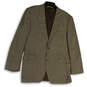 Mens Beige Plaid Single Breasted Long Sleeve Two Button Blazer Size 43 L image number 1