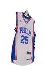 Youth White NBA Philadelphia Flyers#25 Simmons Basketball Jersey Size M image number 2