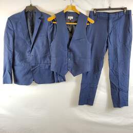 Anne Valerie Hash Men Blue 3Pc Suit Sz 48R