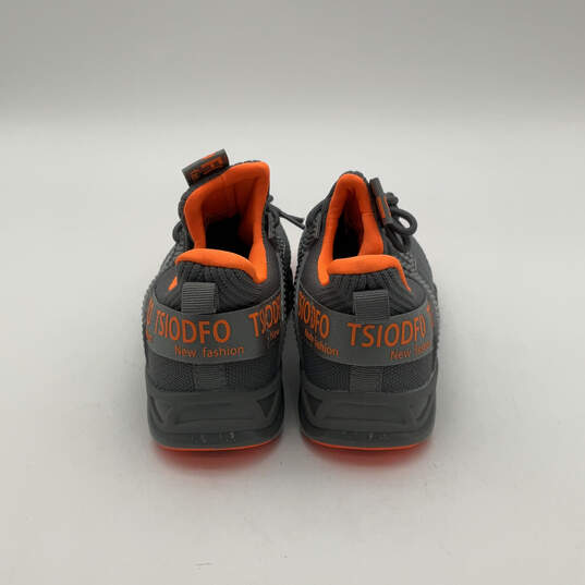 Mens Gray Orange Round Toe Lace Up Low Top Running Shoes Size 37 image number 2