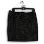 NWT Womens Black Sequin Flat Front Side Zip Short Mini Skirt Size 8 image number 2