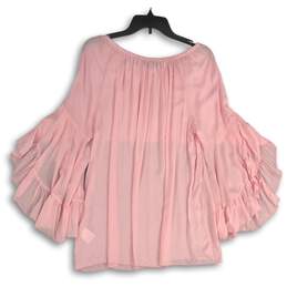 Fever Womens Pink Off The Shoulder Flared Sleeve Blouse Top Size Large alternative image