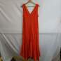 Anthropologie bright orange crochet lace sleeveless midi dress with slip M nwt image number 3