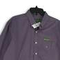 NWT Mens Purple Spread Collar Long Sleeve Button-Up Shirt Size TL image number 3