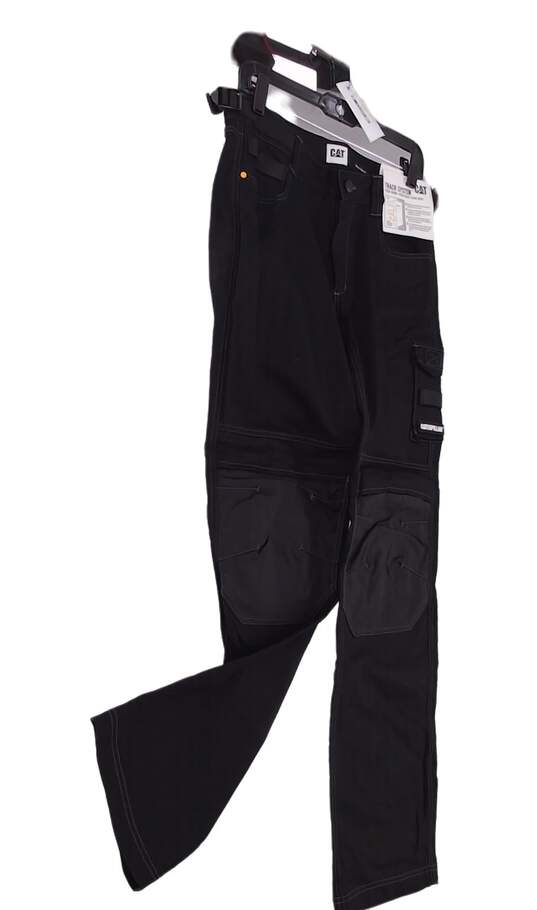 NWT Womens Black Flat Front Double Knee Work Cargo Pants Size 6 image number 3