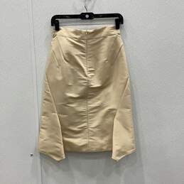 NWT Zac Posen Womens Beige Silk Flat Front Back Zip Straight & Pencil Skirt Sz 6 alternative image
