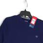 NWT Chaps Mens Navy Blue Knitted Round Neck Long Sleeve Pullover Sweater Size M image number 3