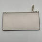 Womens Beige Leather Rectangular Shaped Zipper Bifold Coin Wallet Purse image number 2