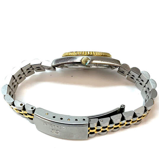 Designer Seiko Two-Tone Chain Strap Blue Round Dial Analog Wristwatch image number 4