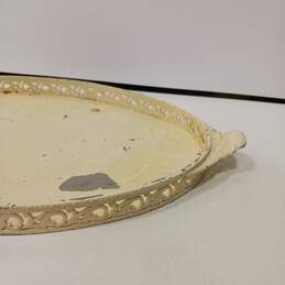 Off-White Painted Steel Oval Vanity Tray alternative image