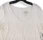 NWT Womens White Short Sleeve V-Neck Super Soft Tunic Blouse Top Size 1 image number 3