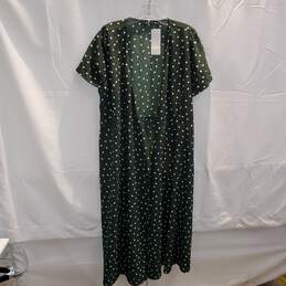 Uniqlo Dark Green Printed Wrap Short Sleeve Dress NWT Women's Size L
