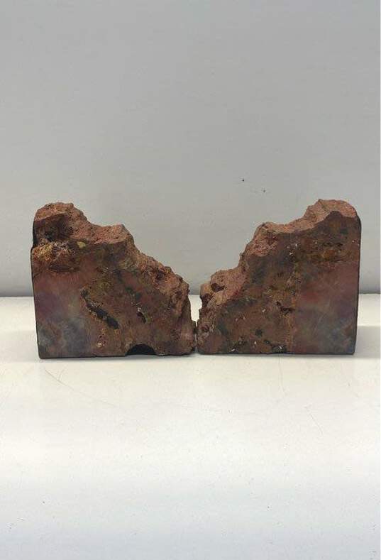 Petrified Wood Polished Bookends Pair of Arizona Fossilized Tree Trunk image number 3