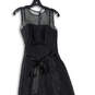 Womens Black Shimmer Sleeveless Round Neck A-Line Dress Size 10 image number 3