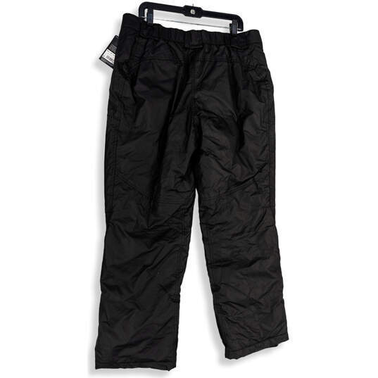 NWT Mens Black Flat Front Pockets Straight Leg Ski Pants Size X-Large image number 2