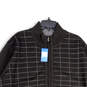 NWT Mens Black Mock Neck Tight Knit Welt Pocket Full-Zip Sweater Size XXL image number 3