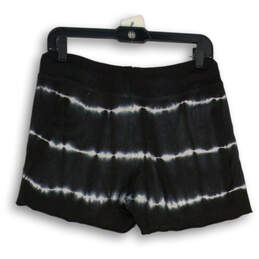 NWT Womens Black White Tie Dye Elastic Waist Pull-On Sweat Shorts Size 1 alternative image
