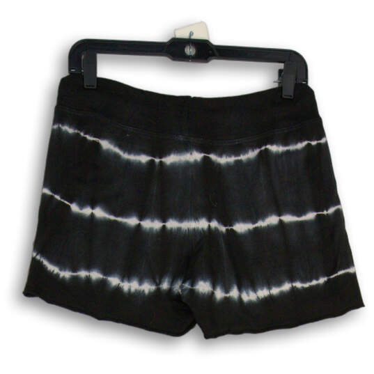 NWT Womens Black White Tie Dye Elastic Waist Pull-On Sweat Shorts Size 1 image number 2