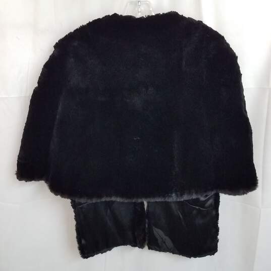 Vintage women's black fur eveningwear capelet image number 2