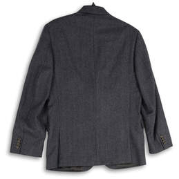 Mens Gray Notch Lapel Flap Pocket Long Sleeve Two Button Blazer Size 40 R alternative image