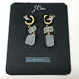 Designer J. Crew Gold-Tone White Semi Precious Stone Drop Earrings image number 2