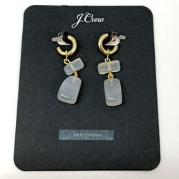 Designer J. Crew Gold-Tone White Semi Precious Stone Drop Earrings alternative image
