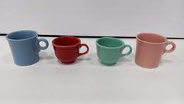 Set of 4 Colorful Stoneware Mugs