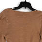 Womens Gray Scoop Neck Ribbed Long Sleeve Cropped Pullover Sweater Size M image number 4