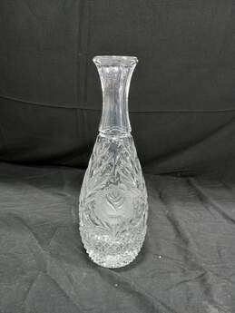 Cut Crystal Rose Themed Decanter No Stopper