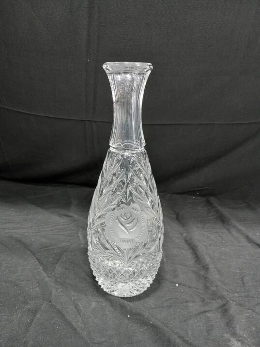 Cut Crystal Rose Themed Decanter No Stopper image number 1