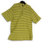 Mens Multicolor Striped Collared Short Sleeve Casual Polo Shirt Size Large image number 1