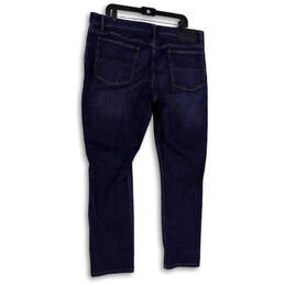 Womens Blue Denim Medium Wash Stretch Pockets Straight Leg Jeans Size 38 alternative image