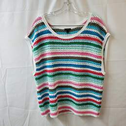 Talbots Multicolor Striped Sleeveless Sweater